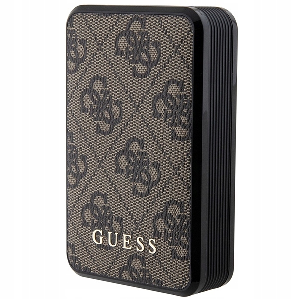 Guess Powerbank 18W GUPB10DP4GEGW 10000mAh hnedá/brown 4G Leather Metal L