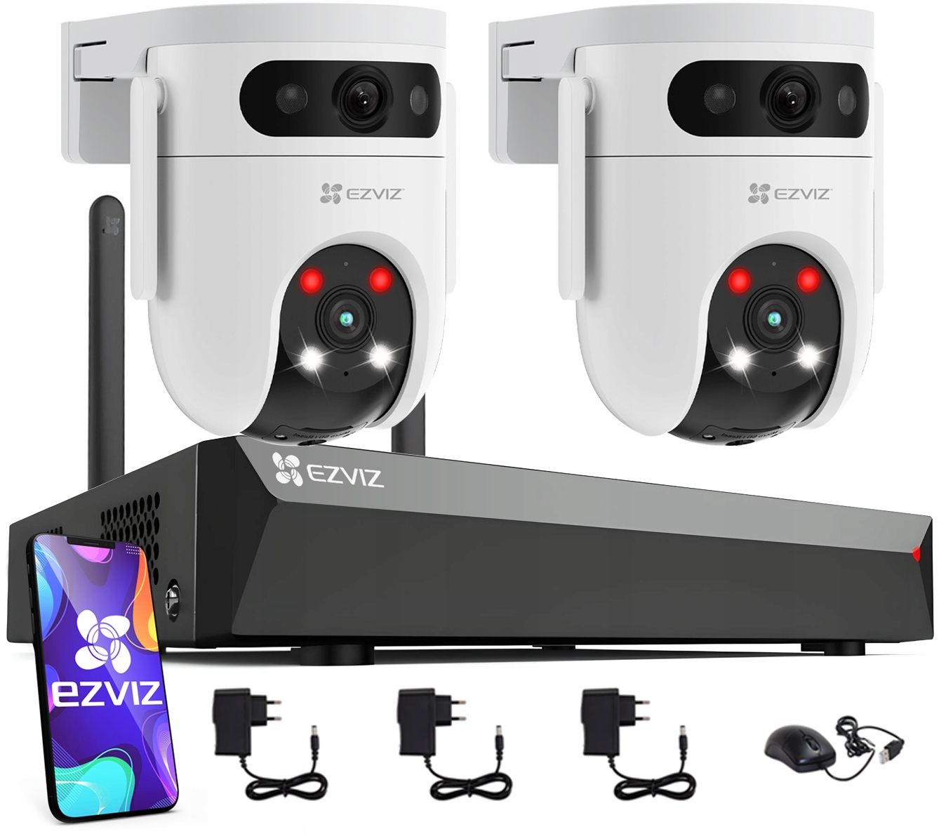 Sada monitorovania WiFi Ezviz 2 kamery 10Mpx (5MP+5MP) Otáčanie 360° Nvr 8CH