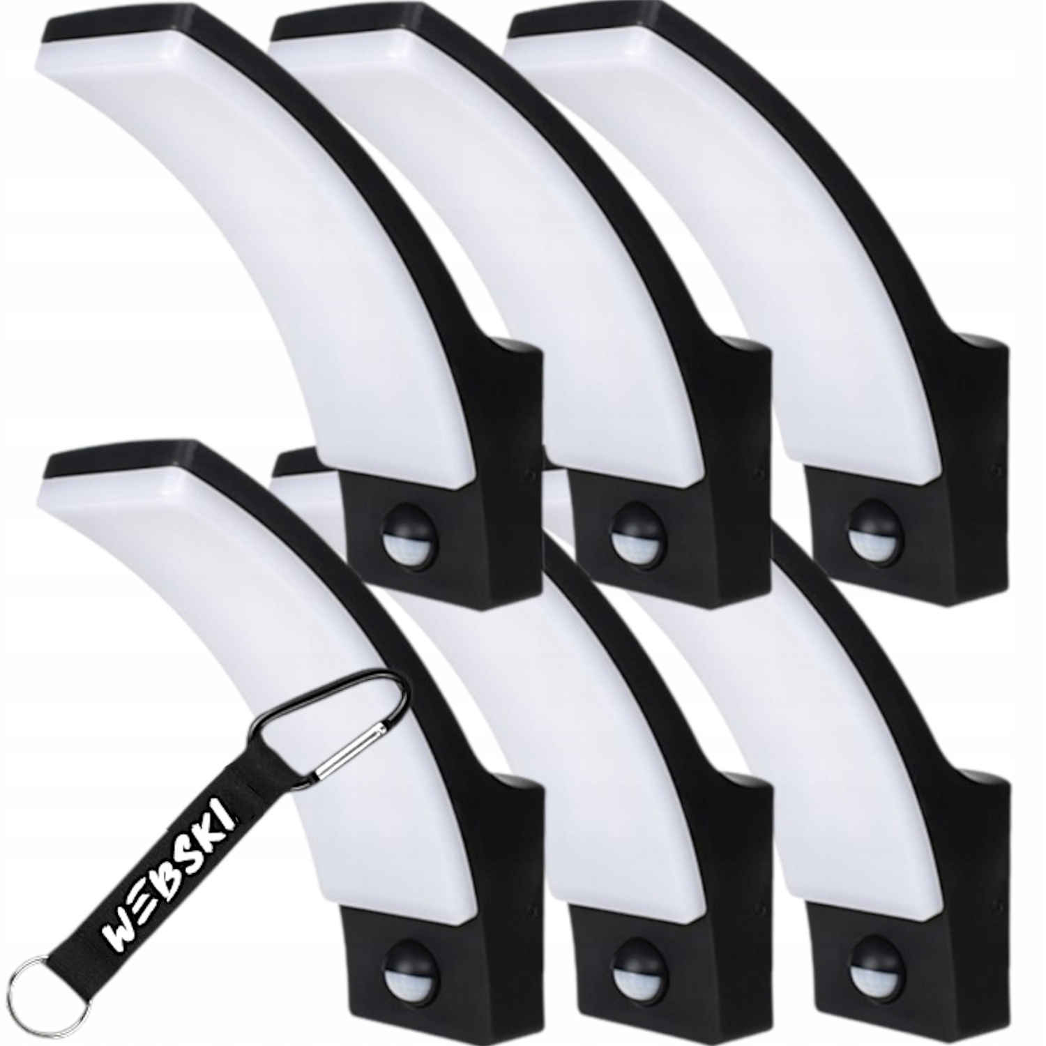 6x Nástěnná fasádní Led lampa 12W IP65 Snímač pohybu soumraku