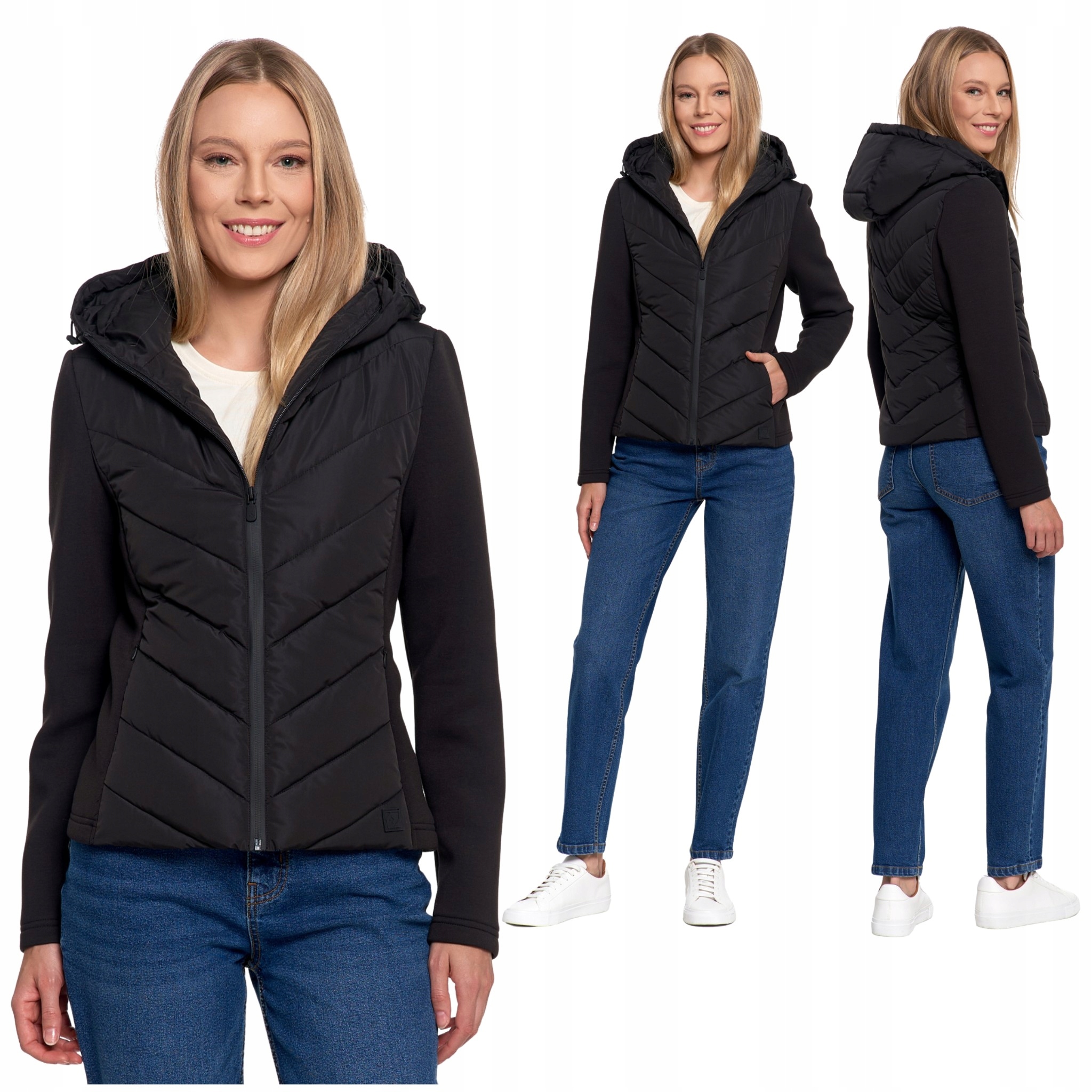 Krátká Dámská Přechodová Bunda S Kapucí Na Podzim Teplá Moraj M