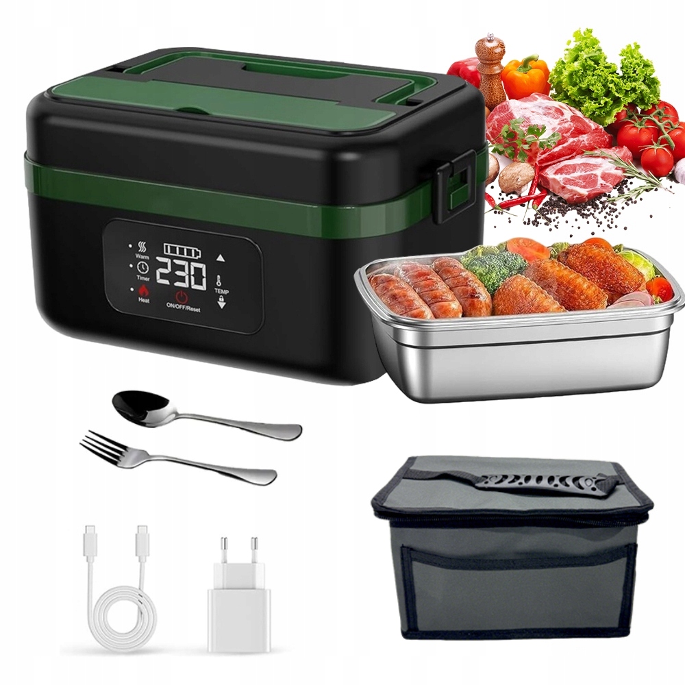 Elektrický Obědový Box 1000 ML, Vyhřívaná Nádoba Na Jídlo Do Auta