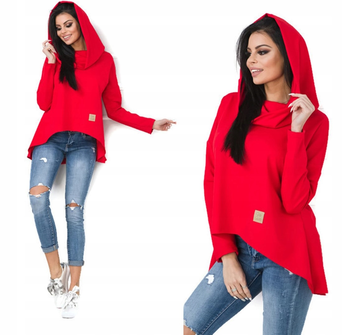 

Asymetryczna Tunika Bluza Sukienka Komin Kaptur XL