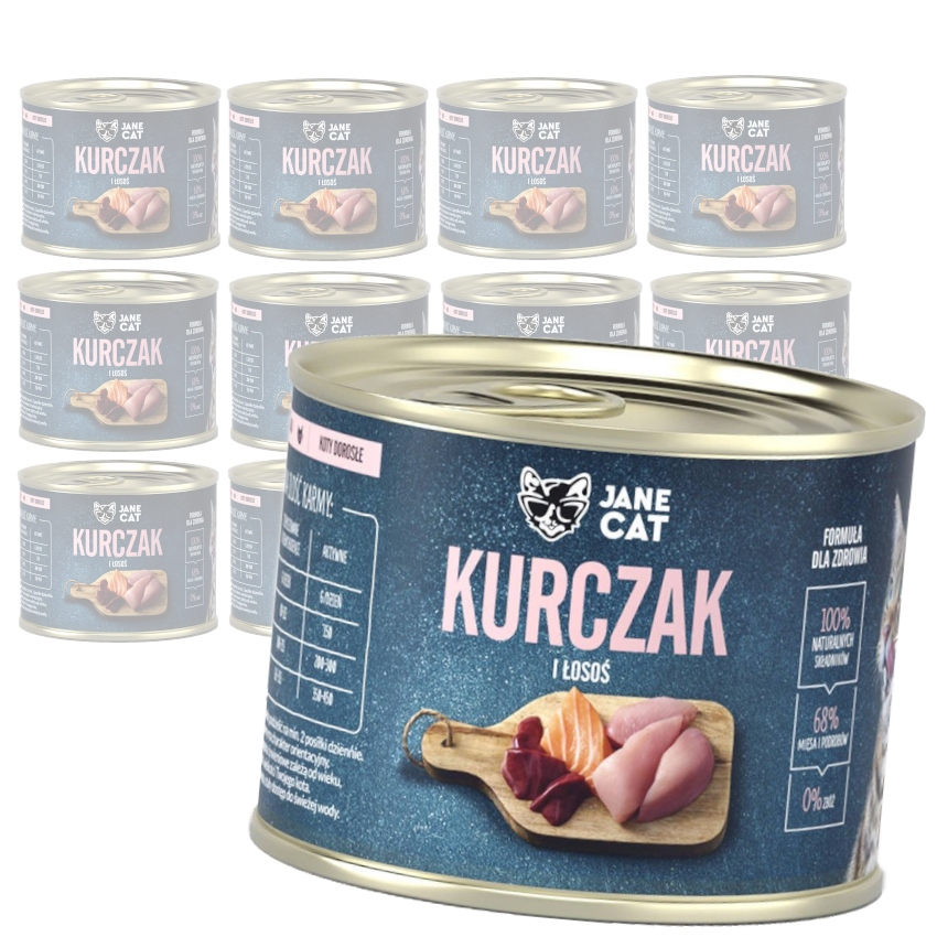 Jane Cat Premium Kuřecí Losos Pro Kočky 12x200g