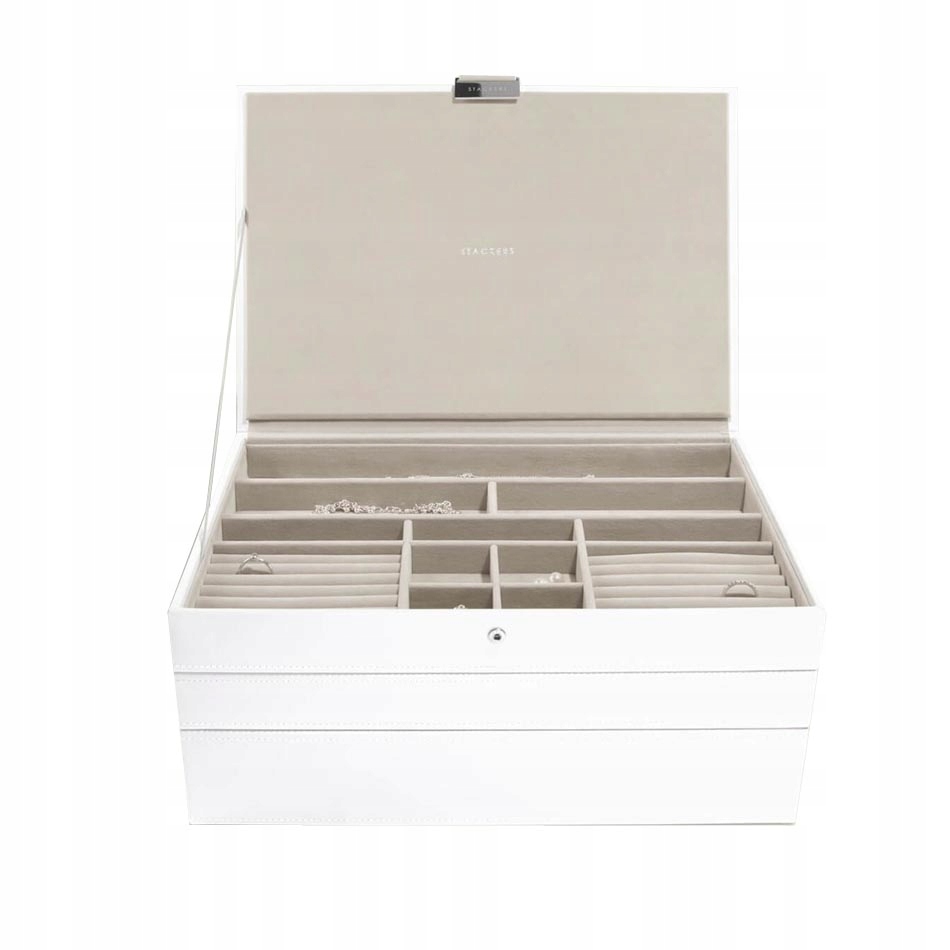 Krabička na Šperky s trojitým víkem, bílá, Supersize Stackers