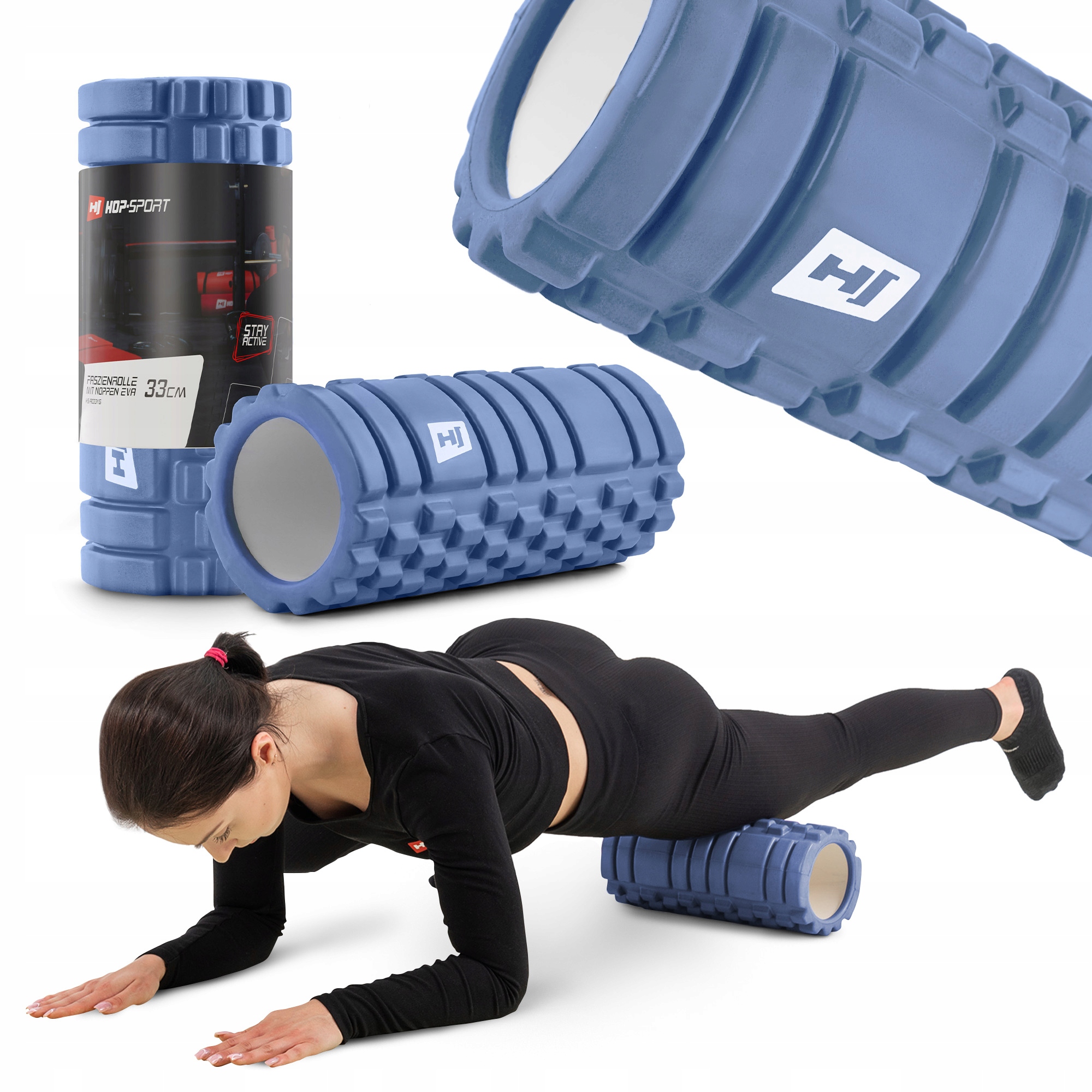 

Wałek roller do masażu z wypustkami Eva 33 cm