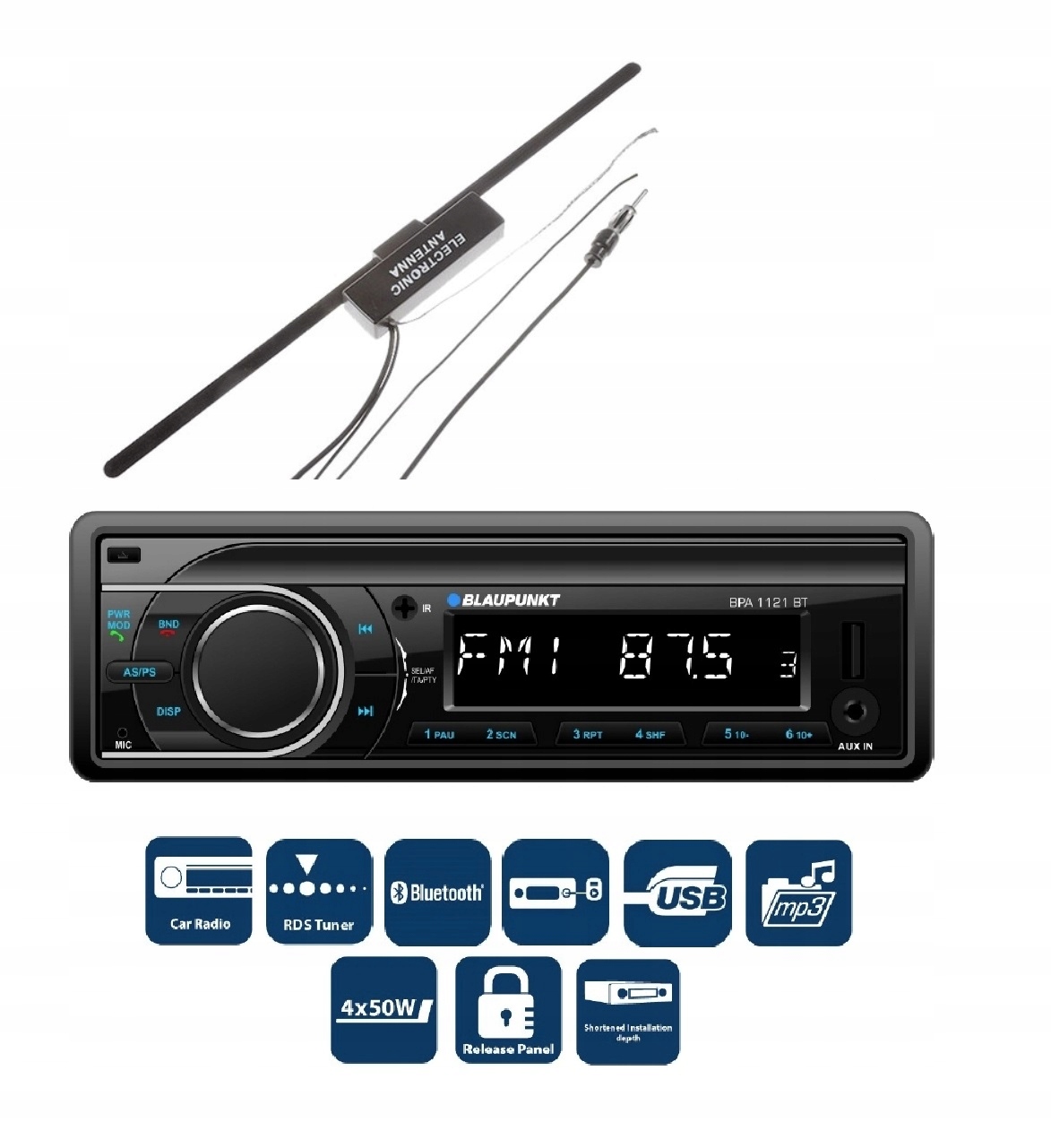 Blaupunkt BPA1121BT Bluetooth autorádio MP3 Usb Aux anténa