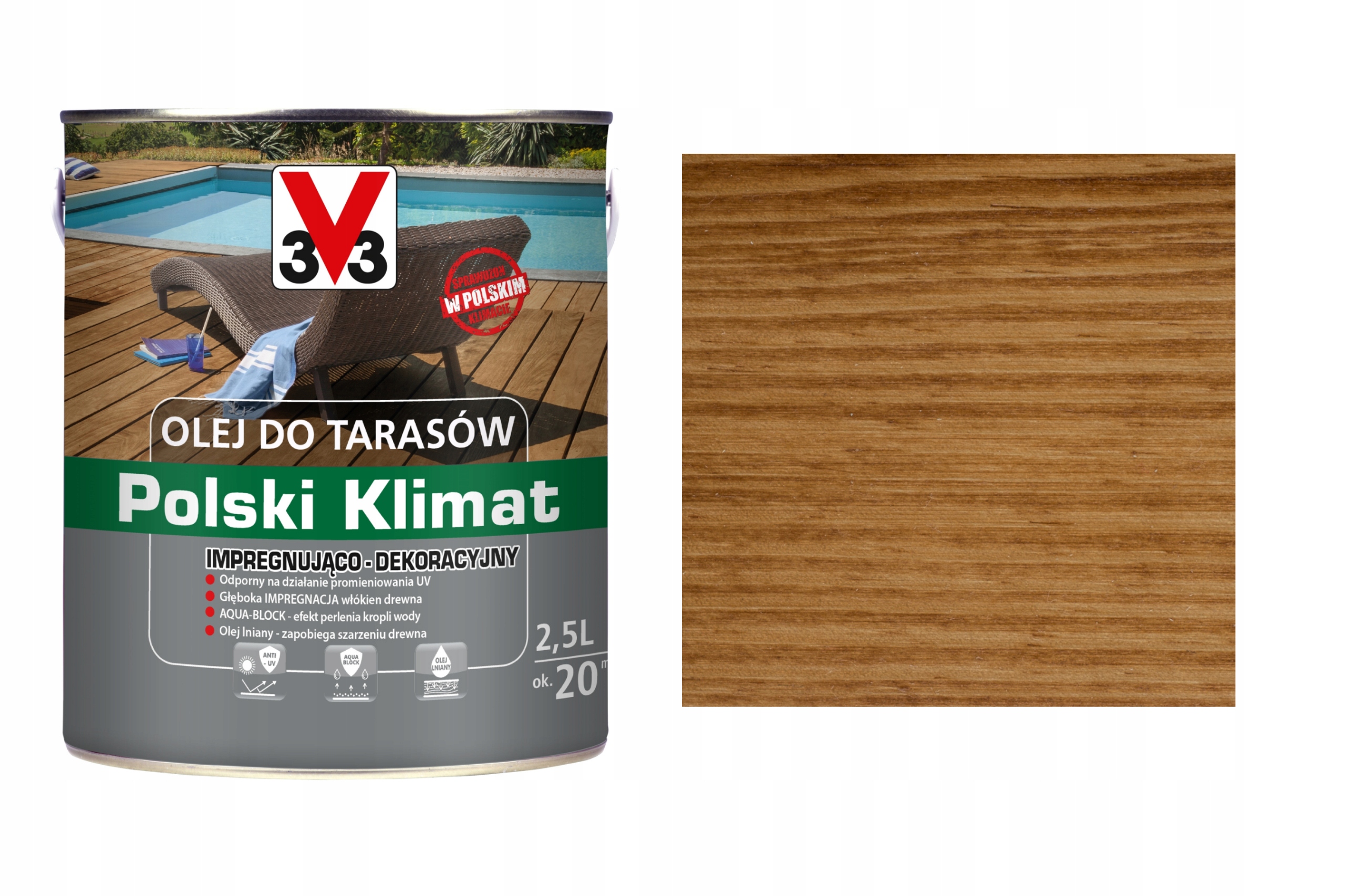 

Olej do Tarasów Polski Klimat V33 Dąb 2,5L