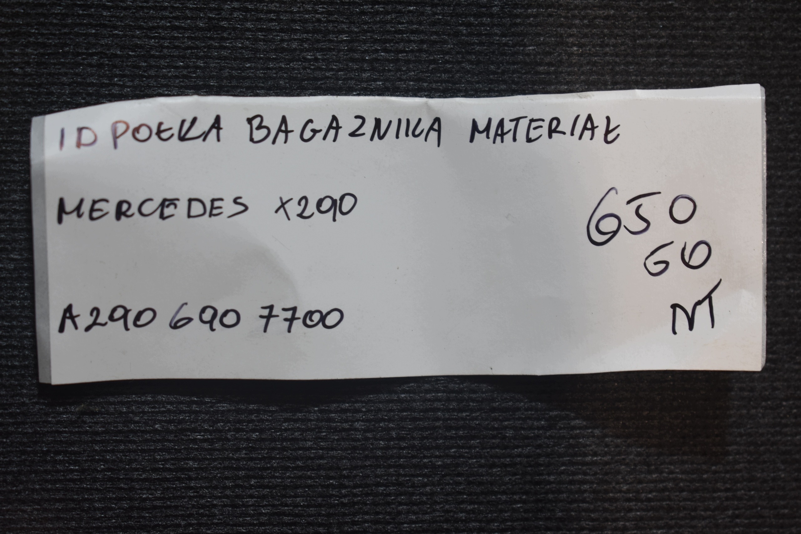 IDEALNA plato boot MATERIAL MERCEDES X290 A2906907700 1