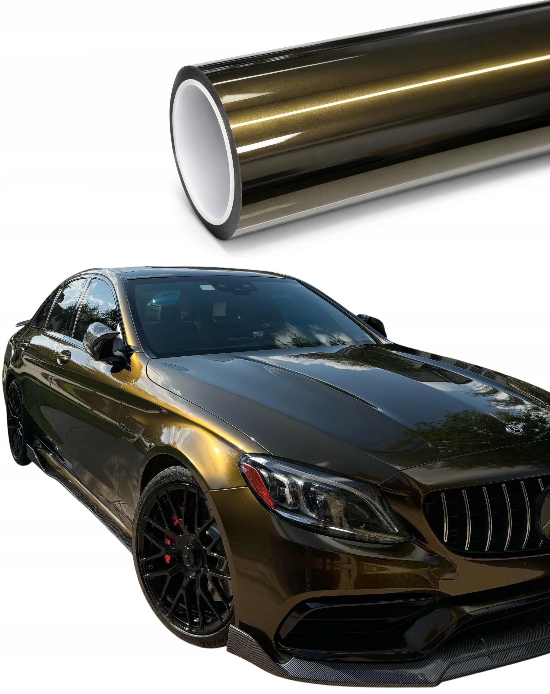 Fólie Automobilová Hnědá Zlatý Diamant Metallic 200 cm x 152 cm Lesklá