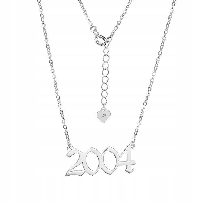 Stříbrný náhrdelník Ag 925 s datem narození 2004