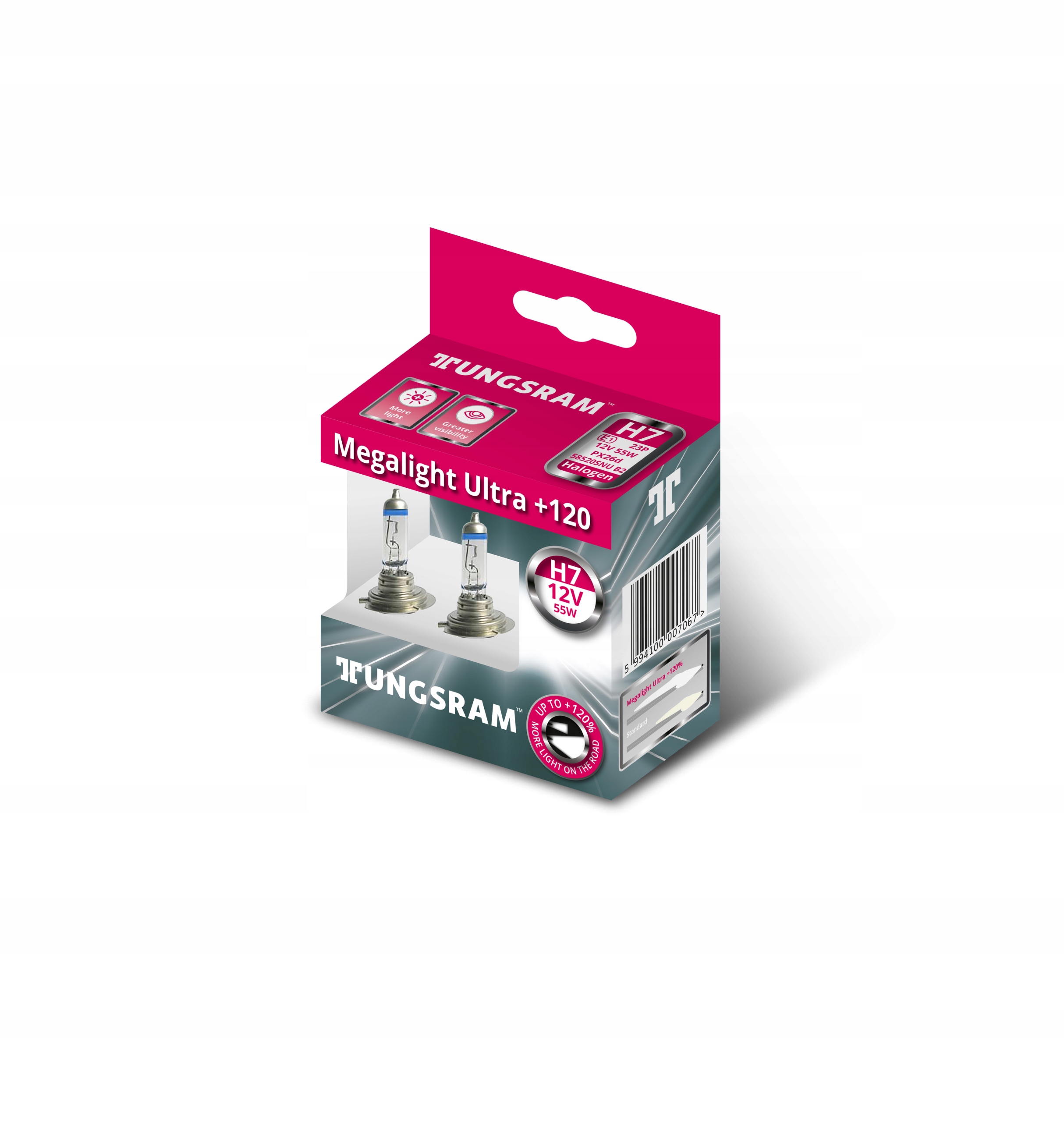 

Tungsram H7 12V 55W PX26d Megalight Ultra +120%