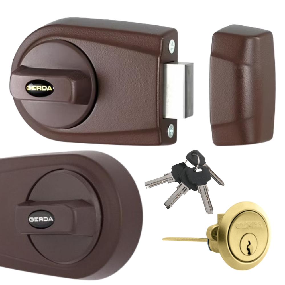 Povrchový Zámek Na Dveře Gerda ZG-200S Univerzální 4 Klíče Bronz