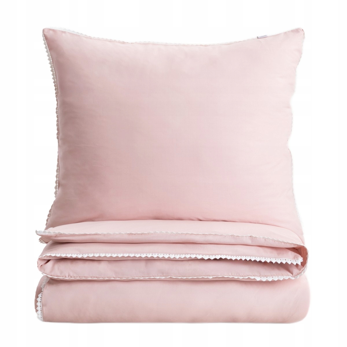 Posteľná Bielizeň Cherish Love bavlnená ružová s lemom v srdci 220x200 2*70x80