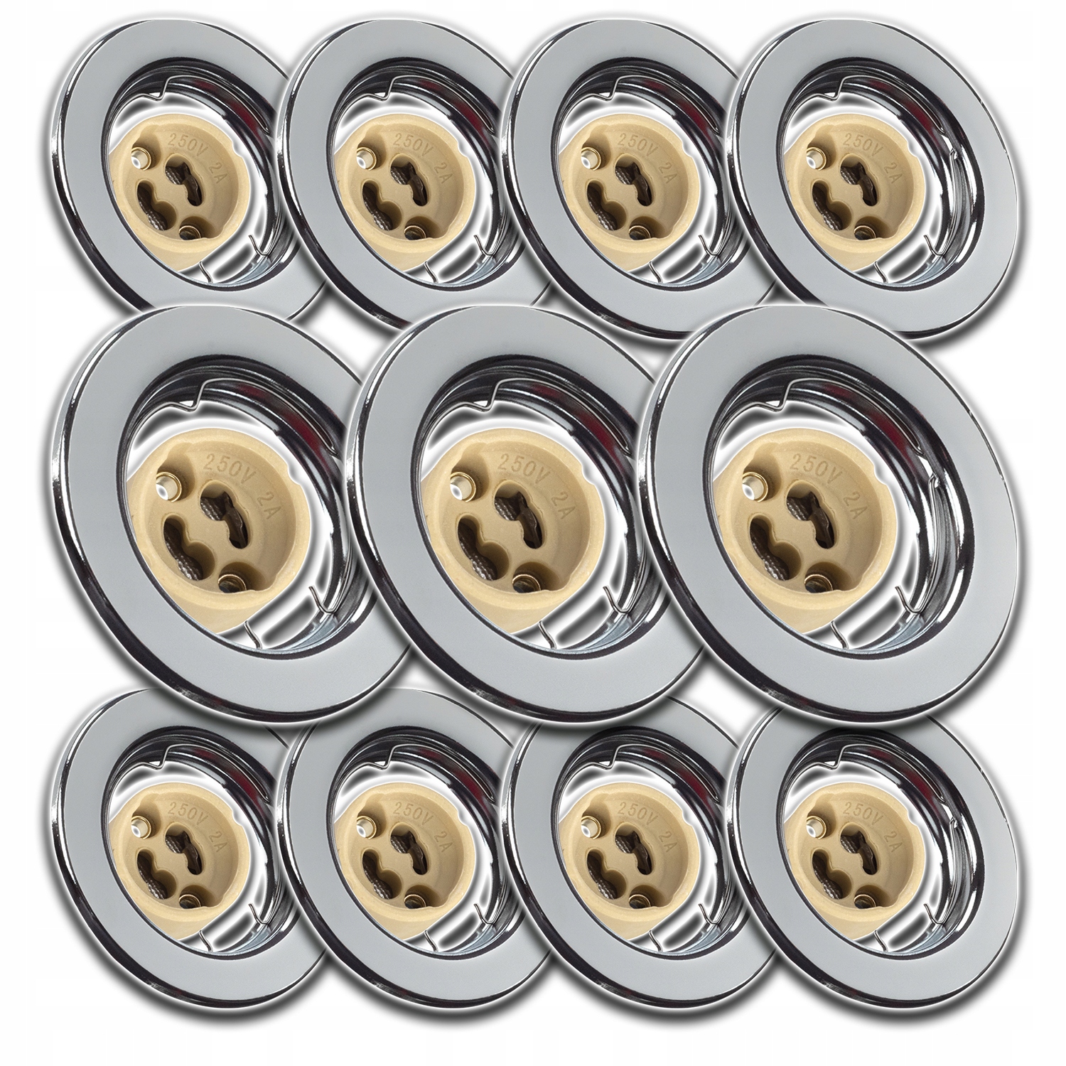 11x Stropní Svítidlo Halogenové Očko S Žárovkou 1,5W Neutrální Hotový Set