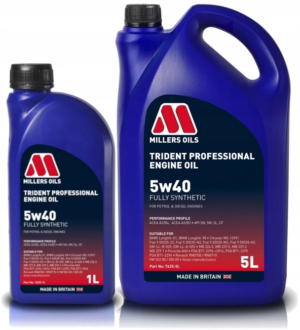 Millers Oils Trident 5W40 6L Professional