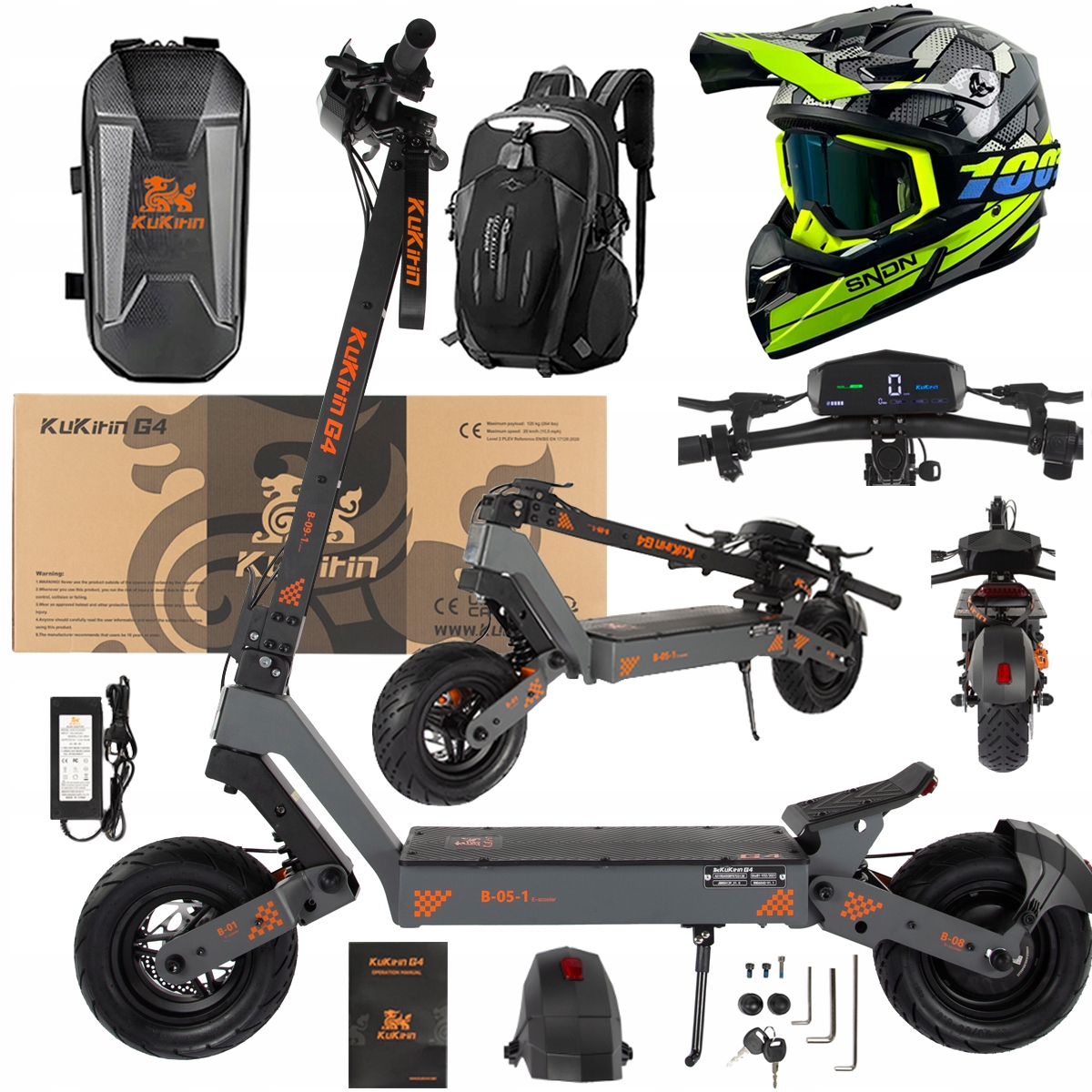 KuKirin G4 Skládací elektrická vozidla 2000W 70KM/H 60V 20Ah 75km Dárek