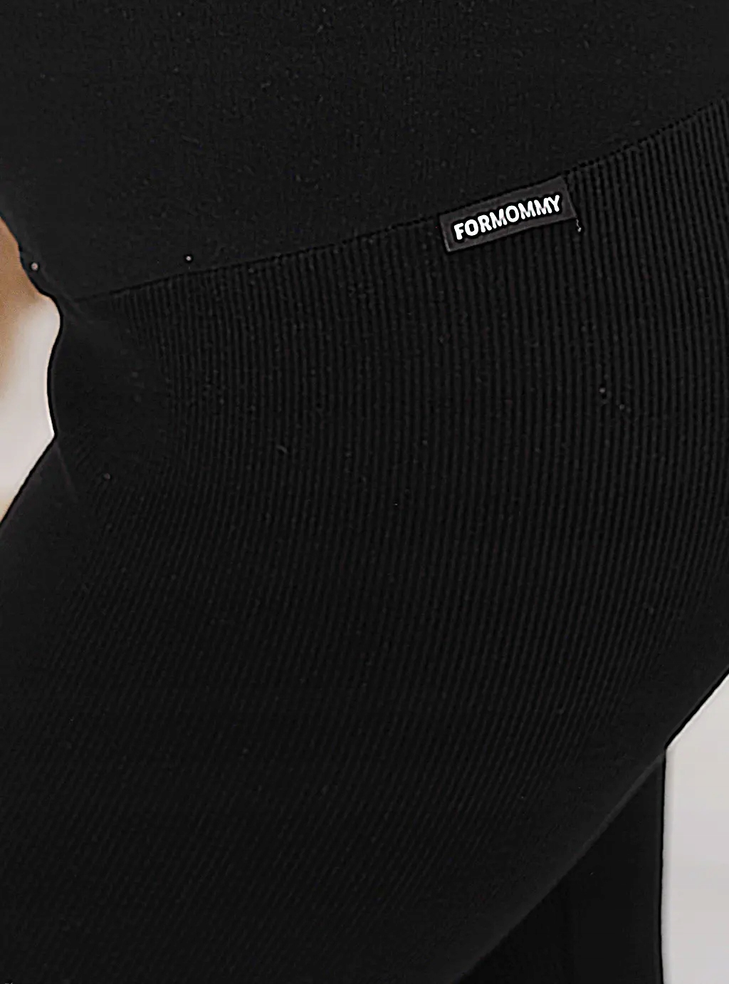 LEGGINSY CIĄŻOWE W PRĄŻEK BAWEŁNIANE CZARNE XL Kolor czarny