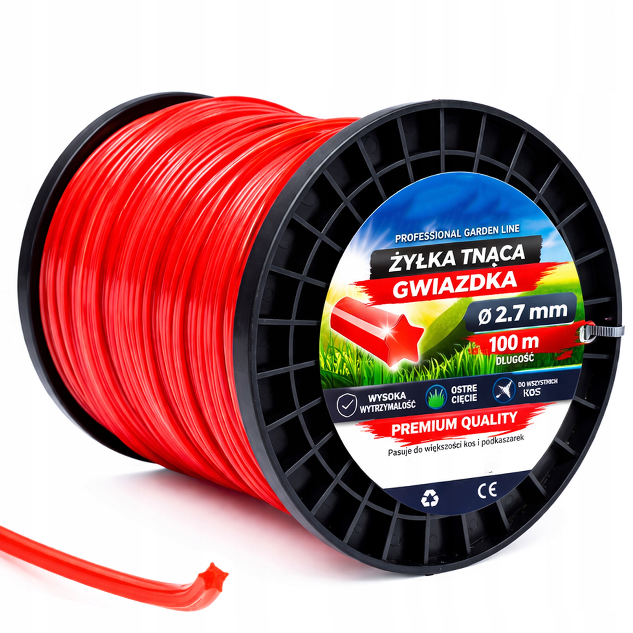 ŻYŁKA TNĄCA DO KOSY PODKASZARKI 2,7MM 100M GWIAZDKA WYKASZARKA KOSA
