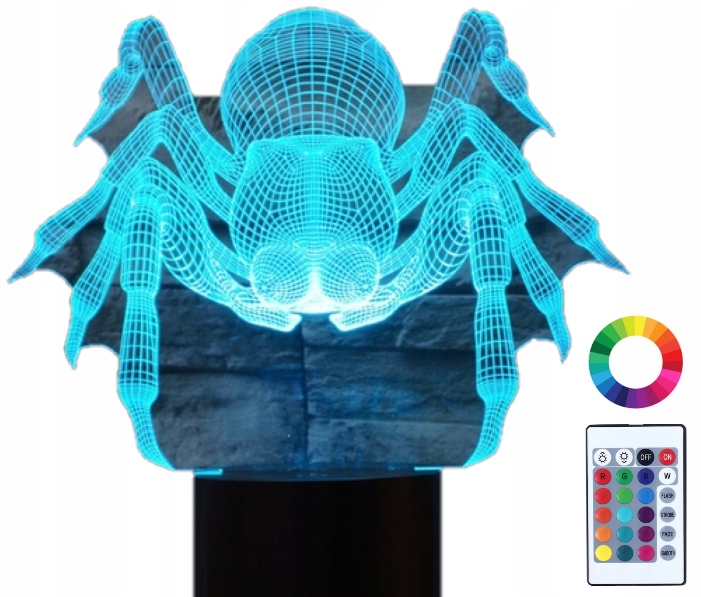 

Lampka Nocna Led 3D Led Pająk Tarantula Grawer