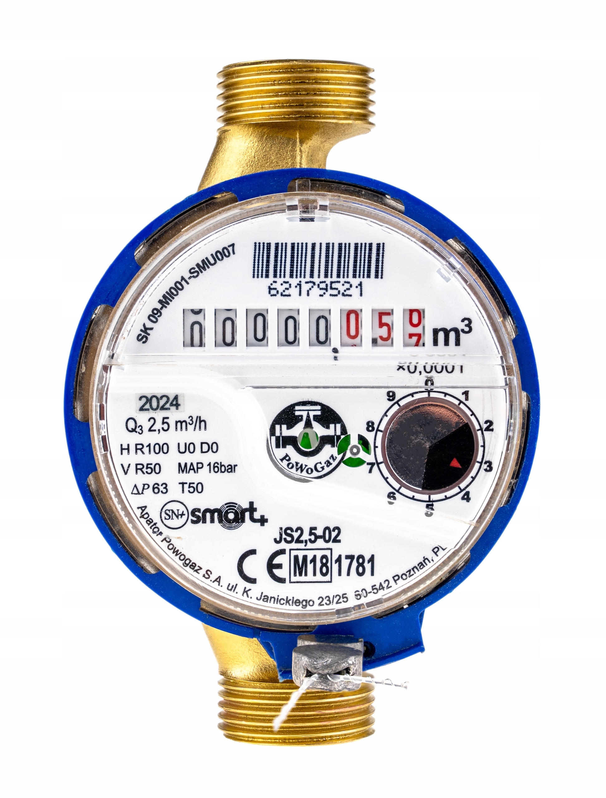 Wodomierz zimnej wody licznik APATOR JS 2,5m3 Smart+ DN15 1/2" LEGAL 2029