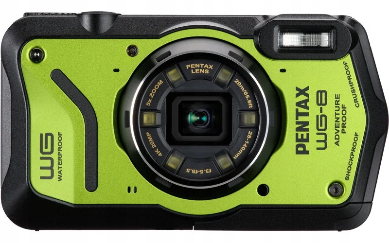 PENTAX WG-8 Zielona Kamera Wodoodporna Pyłoszczelna Odporna na Wstrząsy — miniatura 5