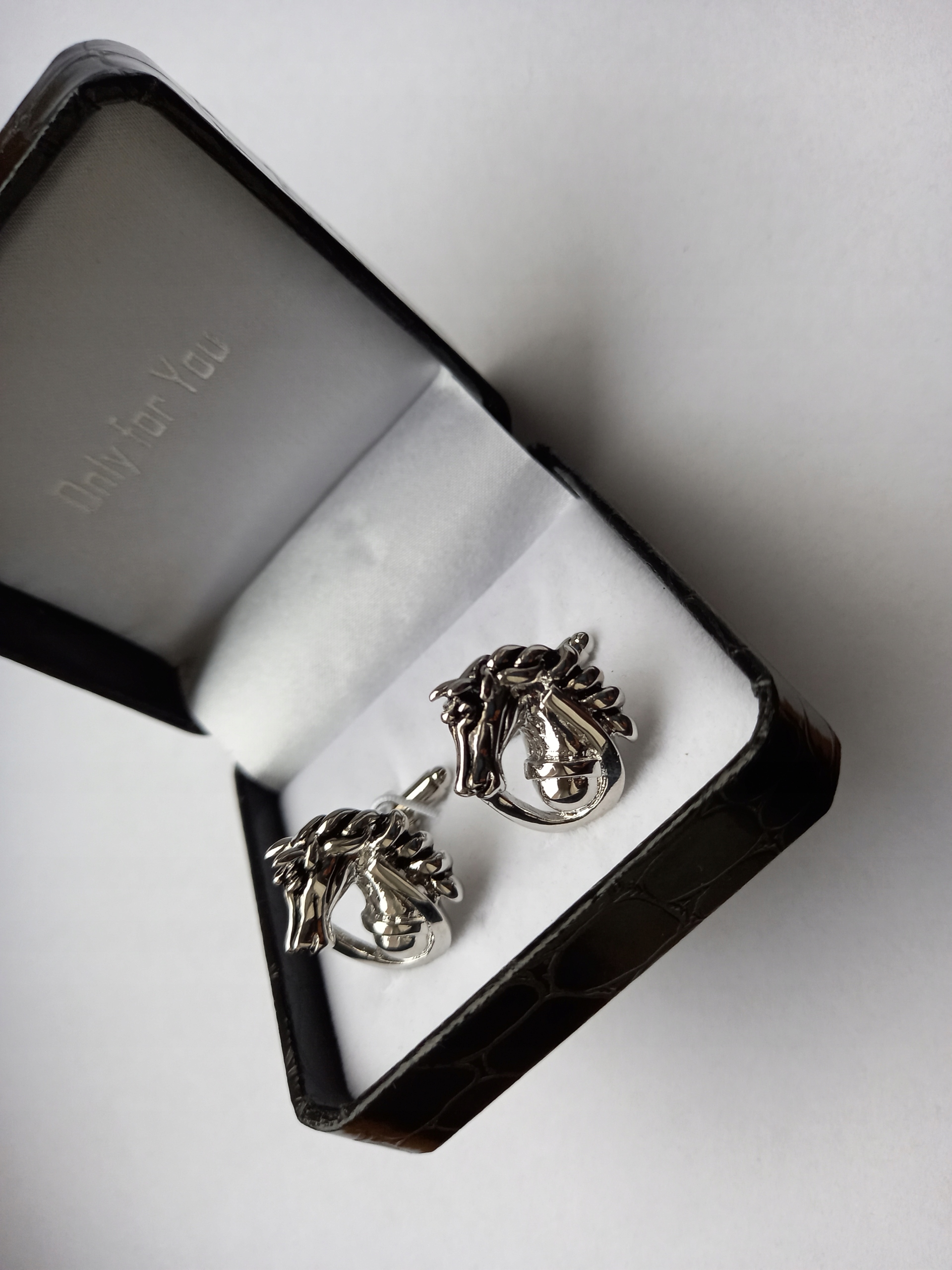 Stříbrné manžetové knoflíčky na košili Exc Podkova a kůň