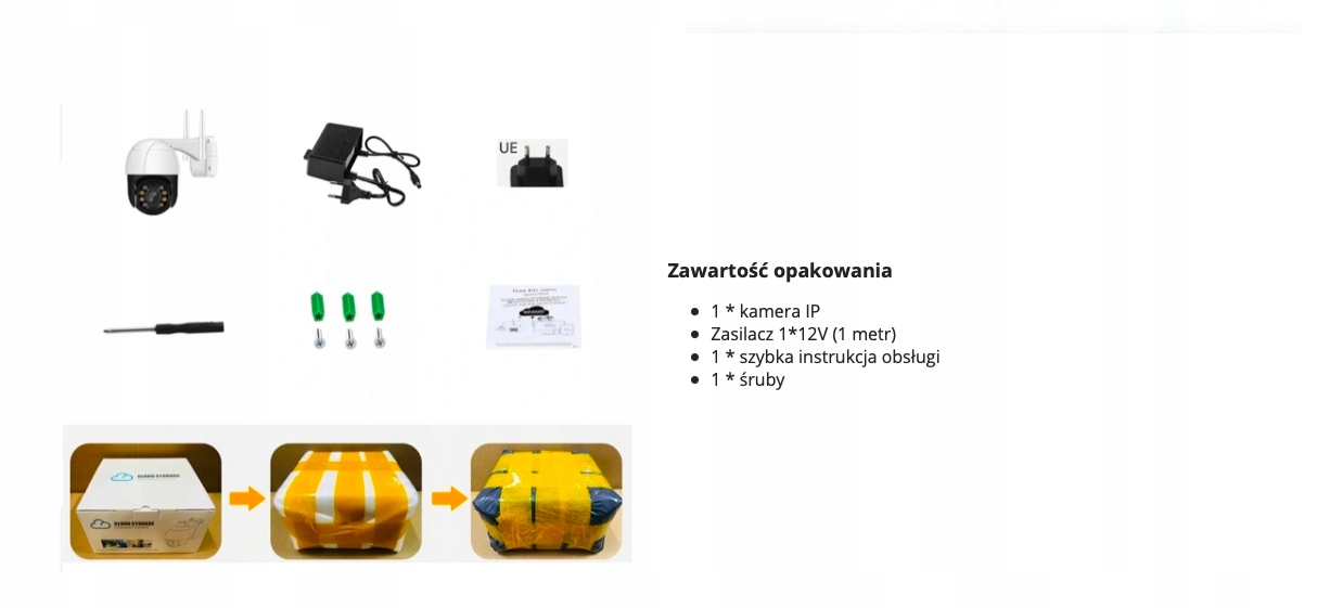 KAMERA KAMERKA ZEWNĘTRZNA BEZPRZEWODOWA WIFI 2 mpx Zasięg podczerwieni 30 m