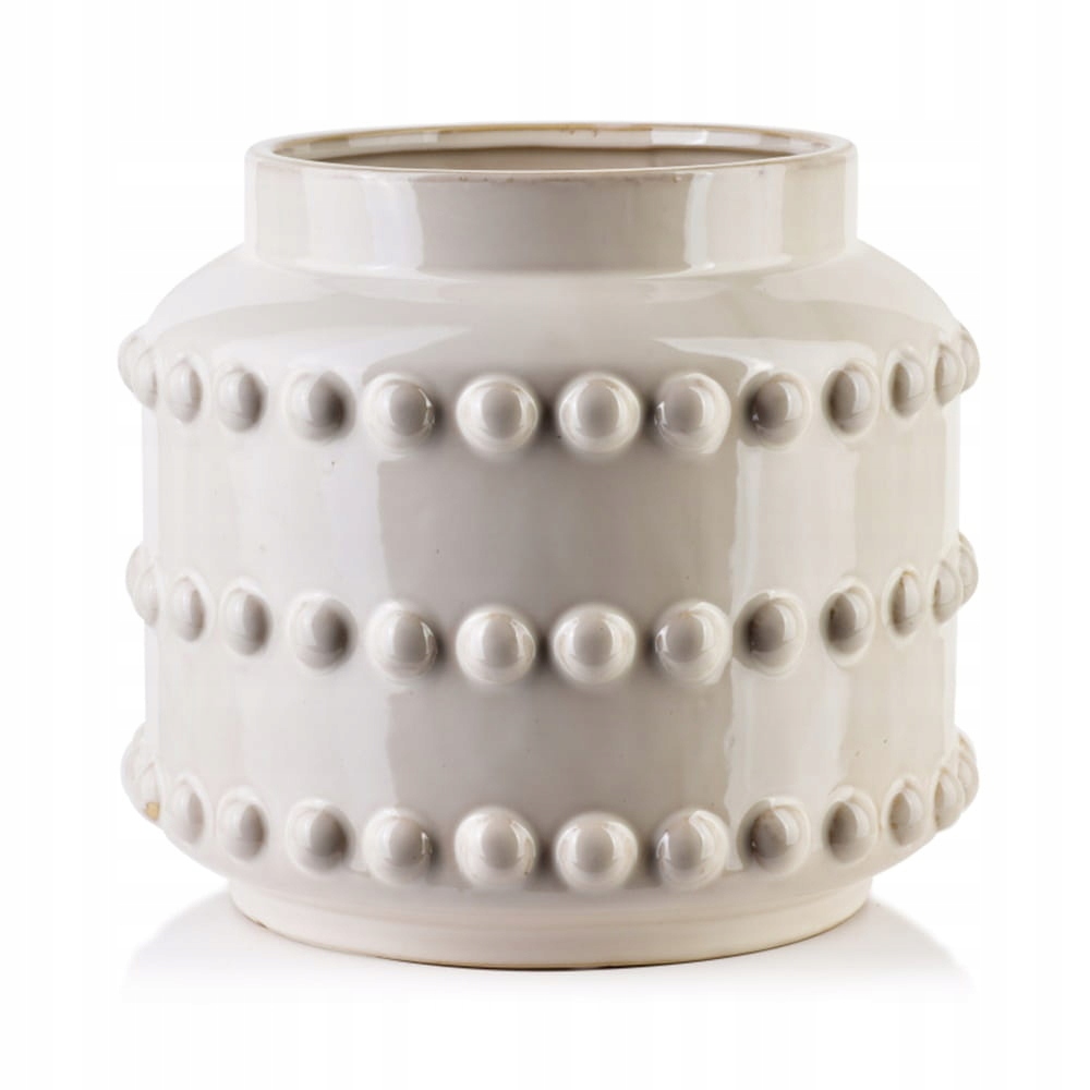 Béžová váza na květiny z keramiky Migliore