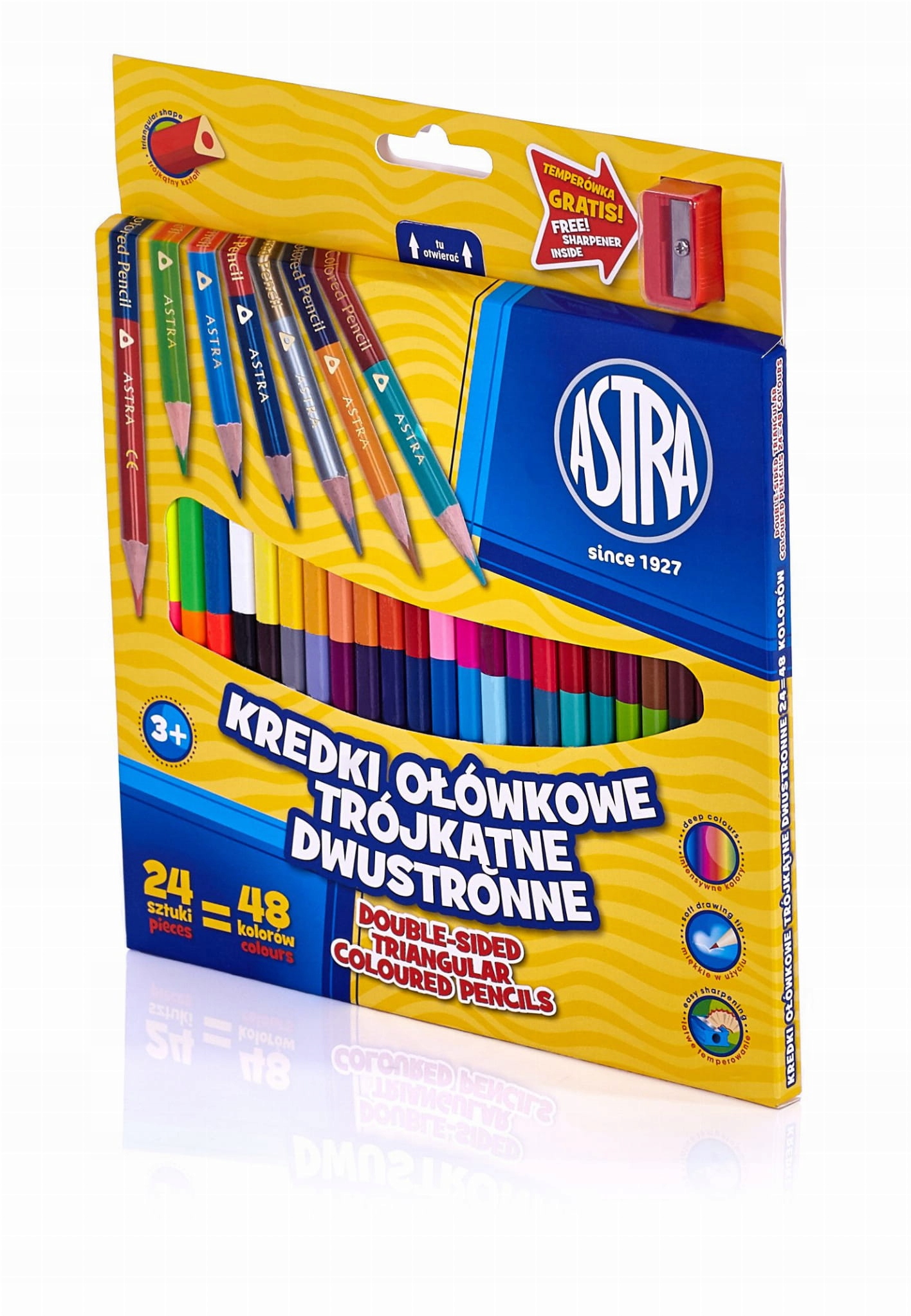 Астра карандашные карандаши двухсторонние 24/48 цвета