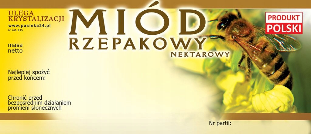 

Etykiety na Miód Rzepakowy (100szt) wzór E159