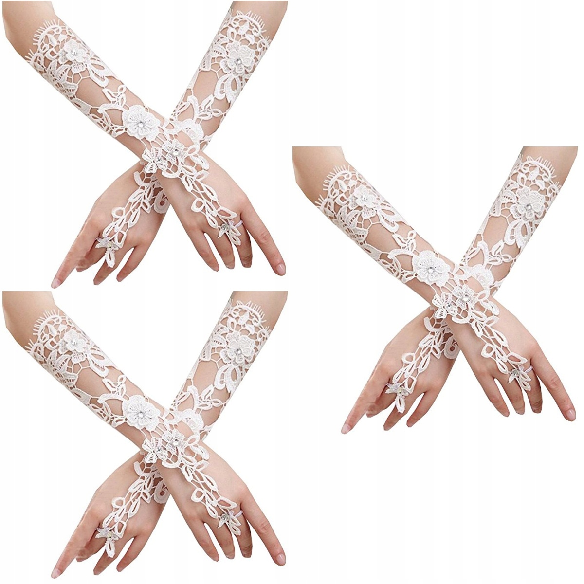 3 sztuk Moda Stylowe Bankiet rękawice Dla Ślub Długość inna