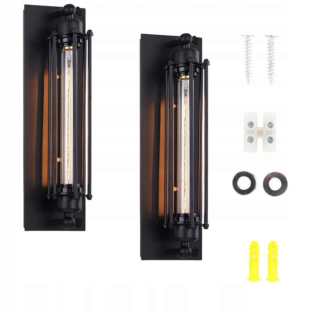 2x Retro lampa Starožitná nástěnná lampa Vintage Industrial Klec Nástěnné svítidlo Pokoj