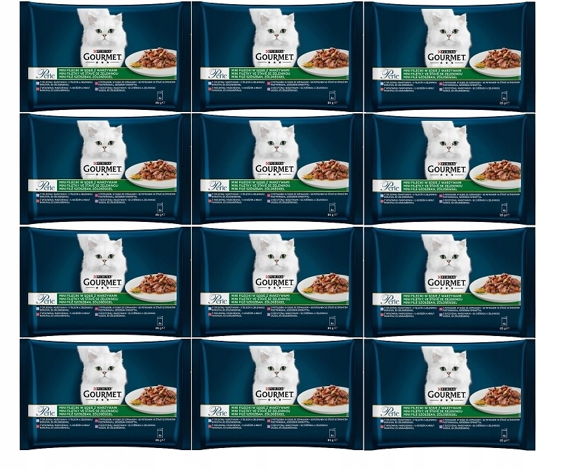 Purina Gourmet Perle mokra karma mięsne smaki z warzywami 48x85g
