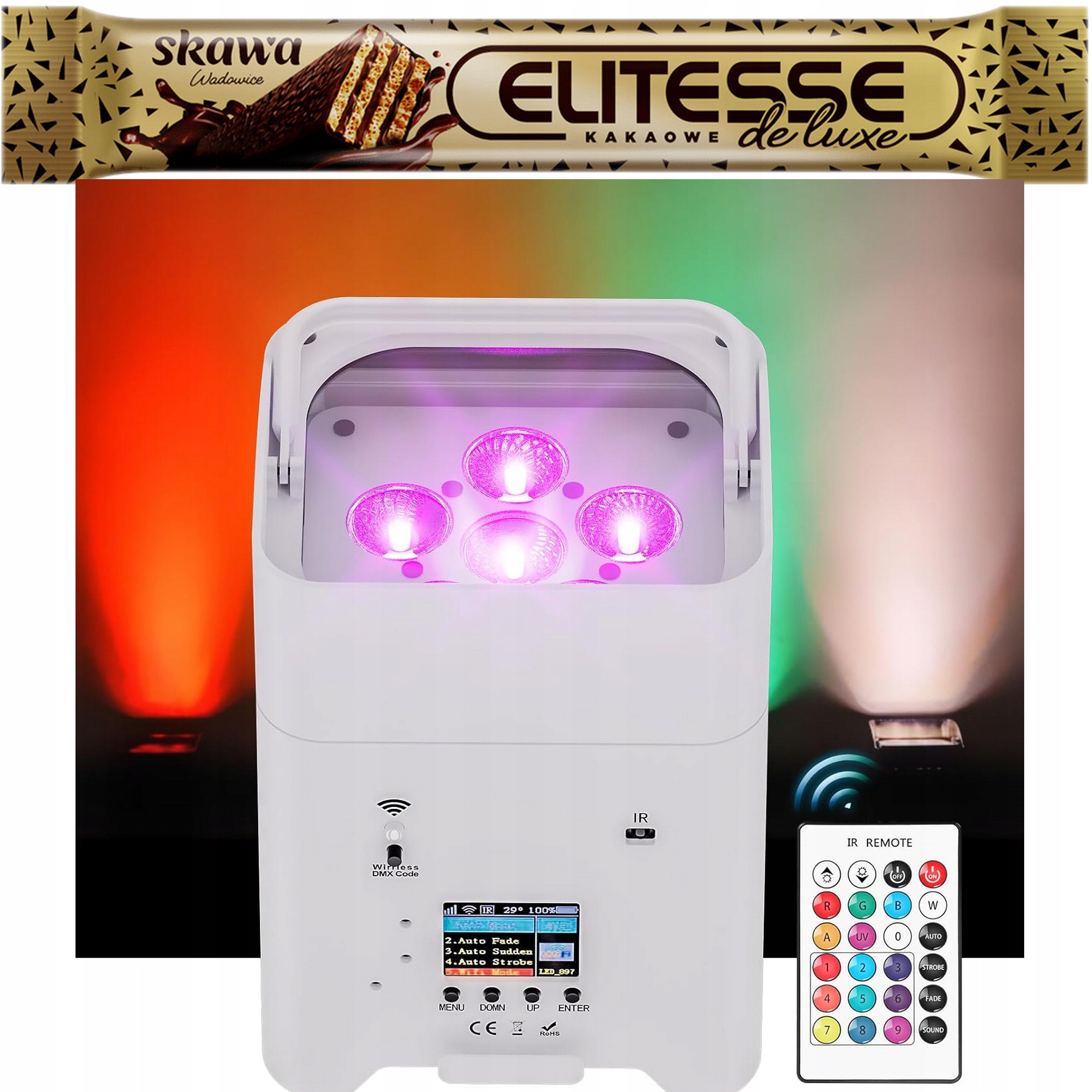 Scénický reflektor 108 W Akumulátorový diskotékový Dj Aluminium Puziloza