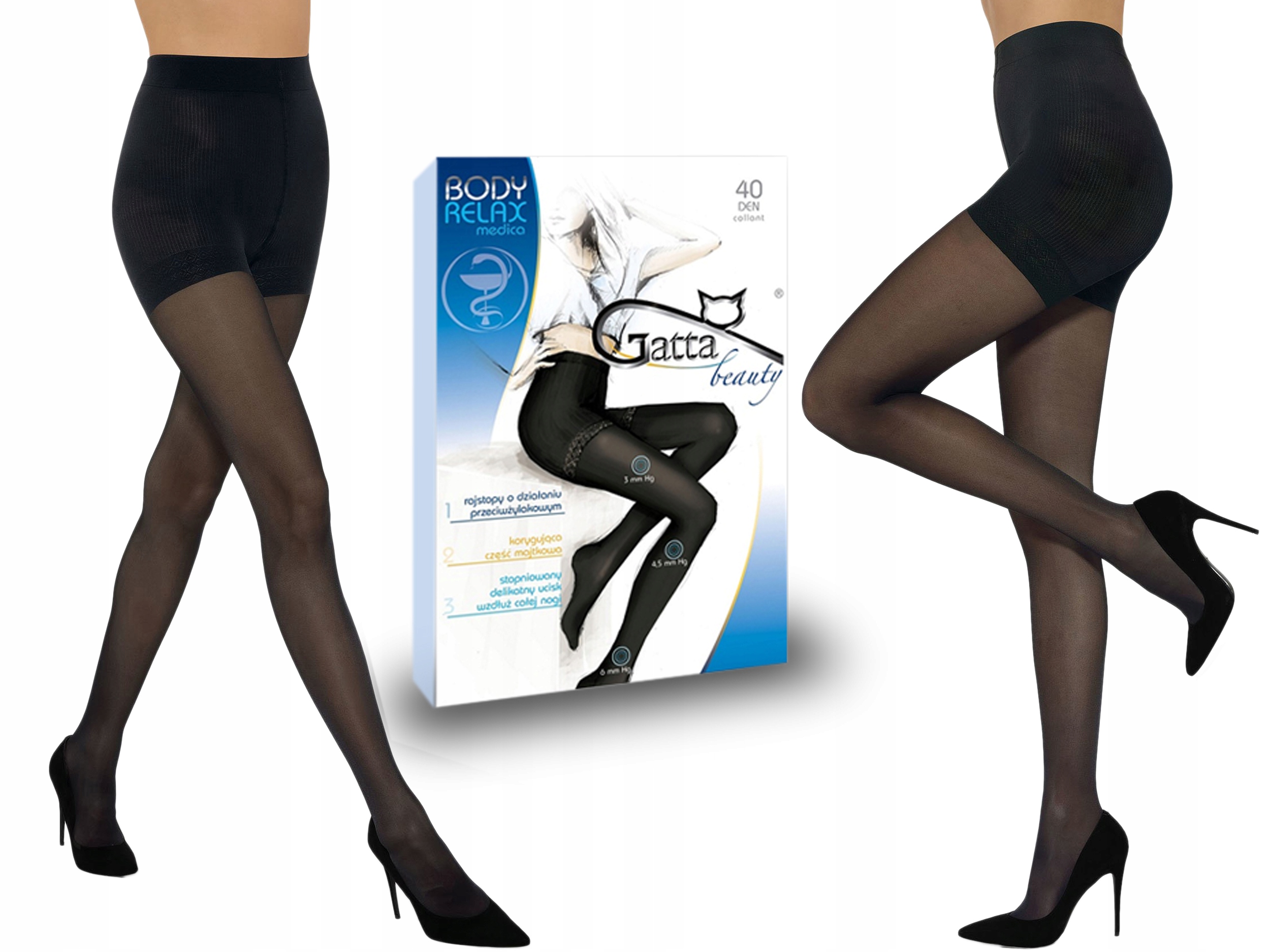 

Rajstopy Gatta Body Relax Medica, 40 den nero 5-XL