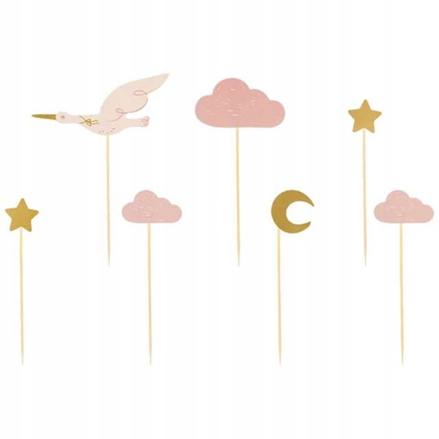 PIKERY do muffinek FLAMING chmurki księżyc ozdoba