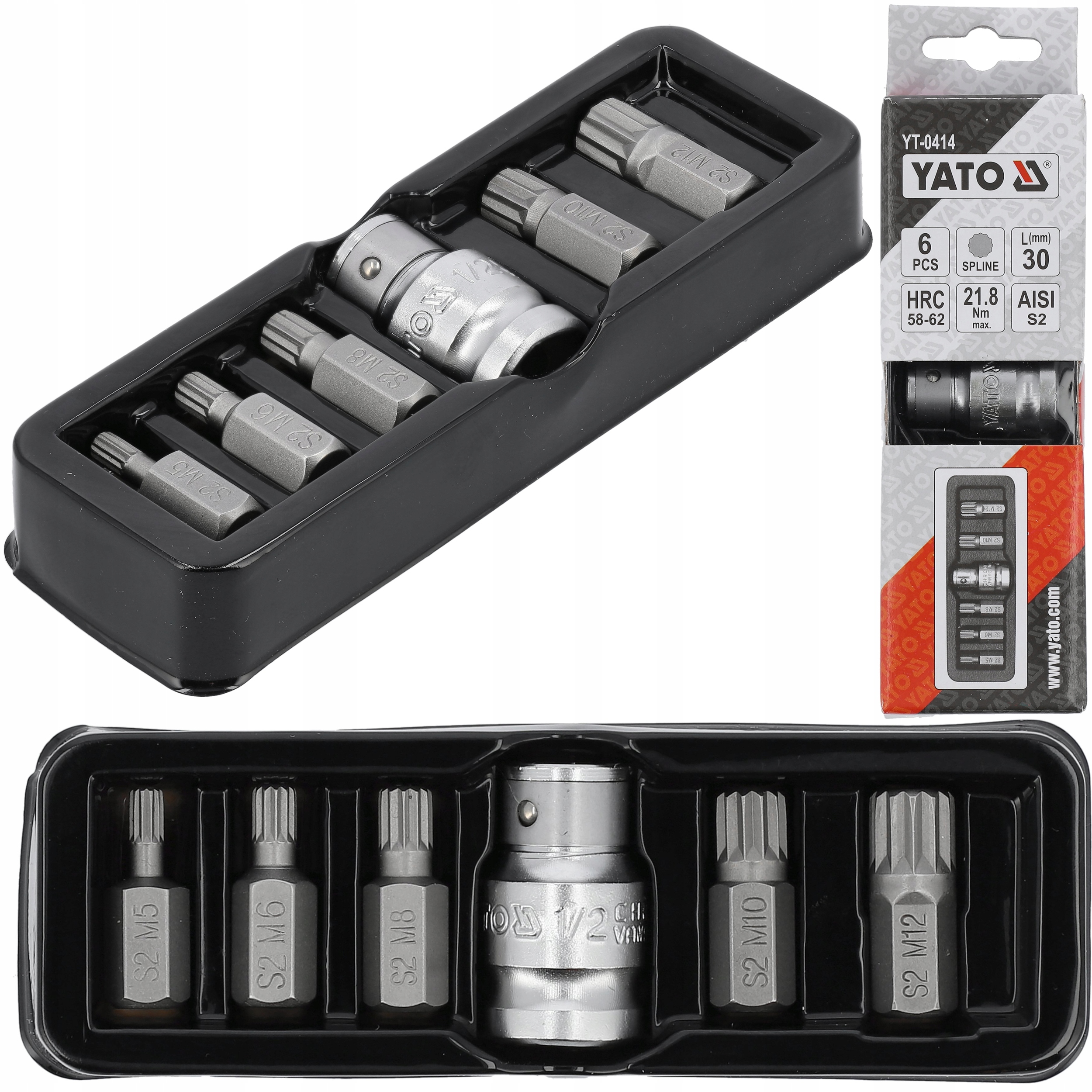 

Końcówki Wkrętakowe Bity Spline M5-M12 6 Szt. Yato