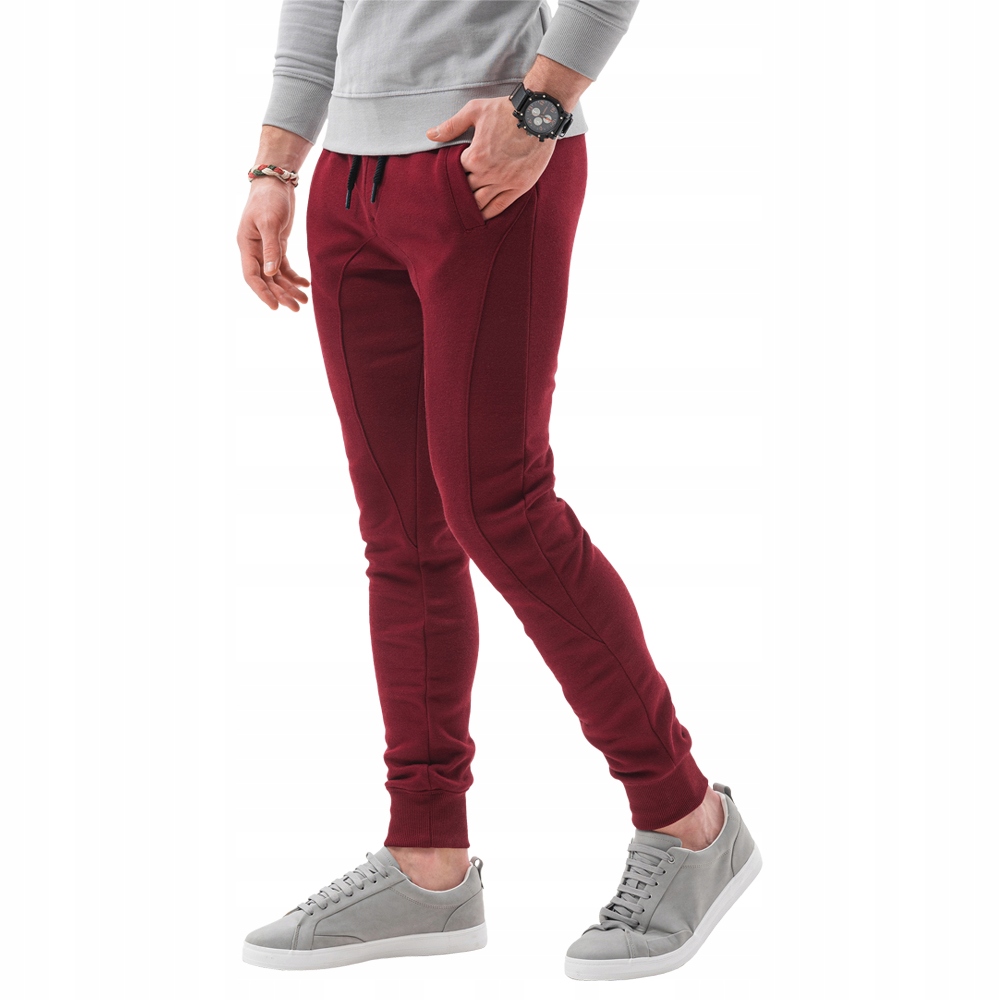 

Spodnie męskie dresowe joggery P867 bordowe XL