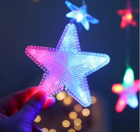 Kurtyna świetlna led z gwiazdkami multikolor Marka bez marki