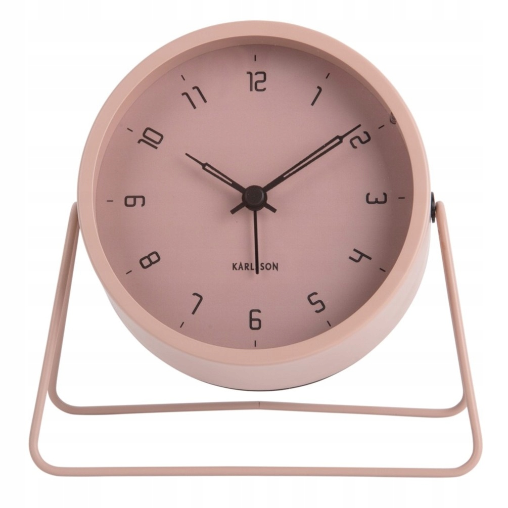 Budík, stojací hodiny, růžové Led světlo na baterie, tiché pro děti Stark