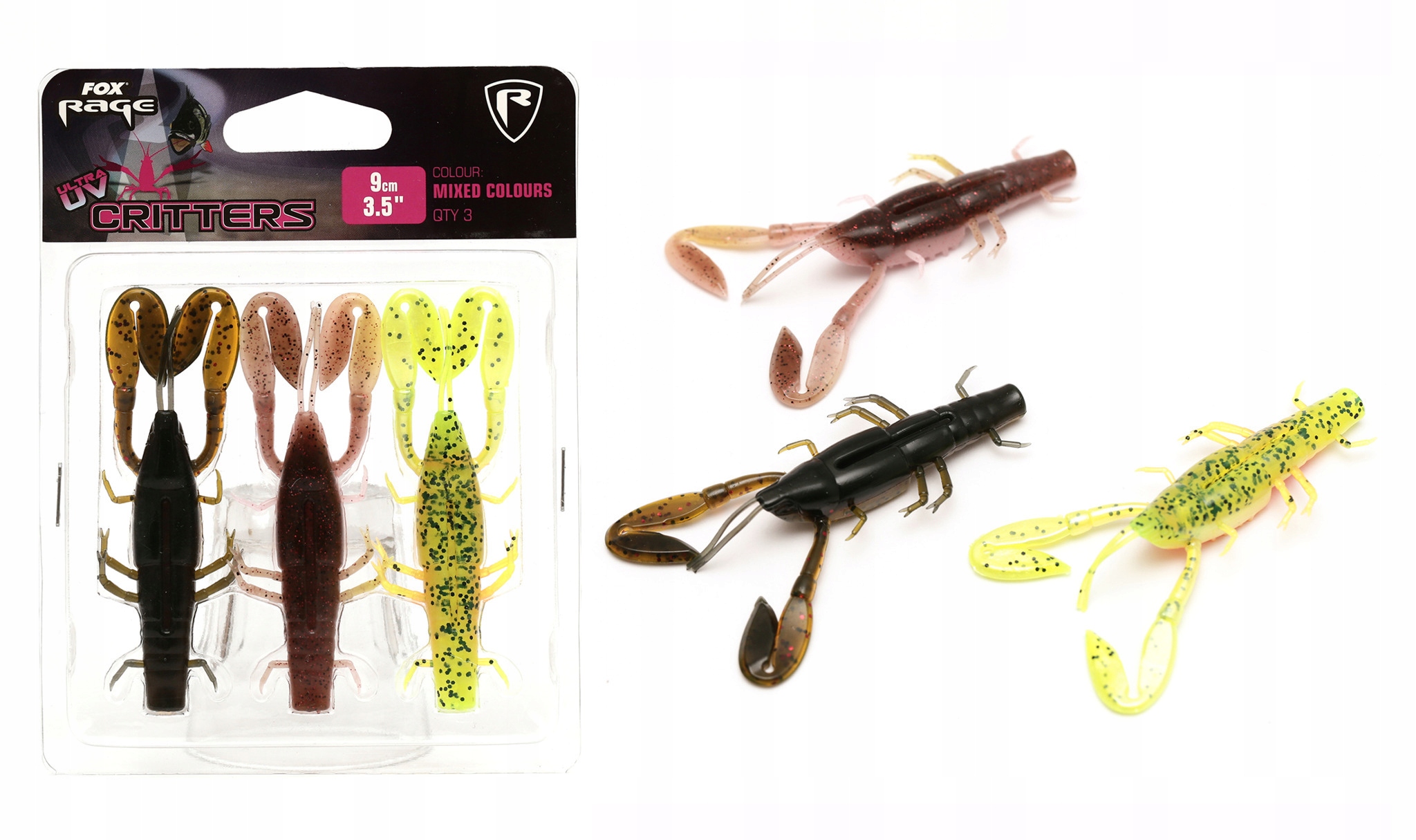 Zestaw 3 Gum Critters Uv Fox Rage 7cm NMC005