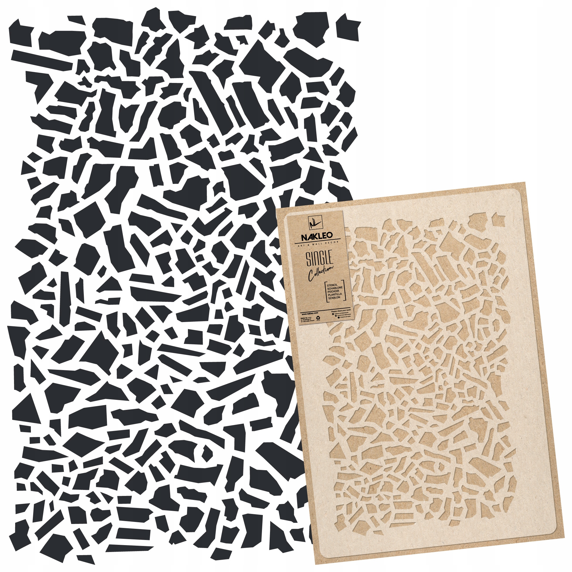 Malířská šablona Vícenásobná L 59x95 cm Dřevěný vzor Terrazzo Teraco