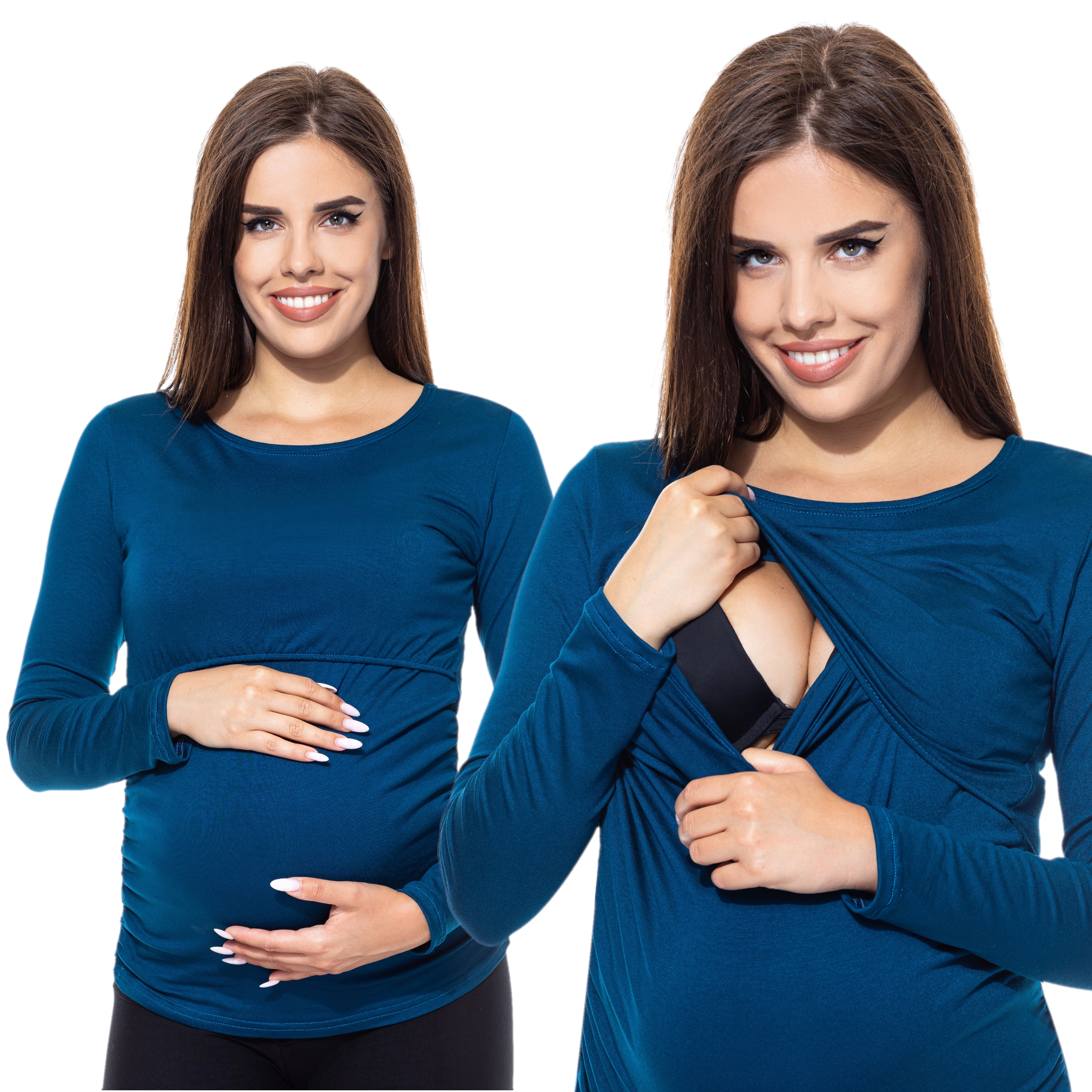 BLUZKA CIĄŻOWA DO KARMIENIA długi rękaw S