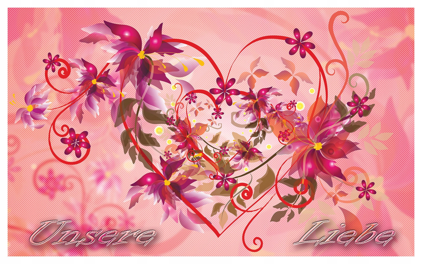 Vliesová fototapeta Srdce lásky kvety ružová jemná 416x254 lepidlo