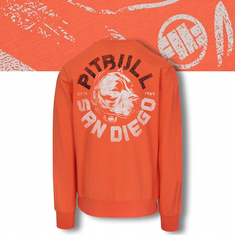 Męska Bluza Pitbull Klasyczna Dresowa Bluza Crewneck z nadrukiem Dog Sd