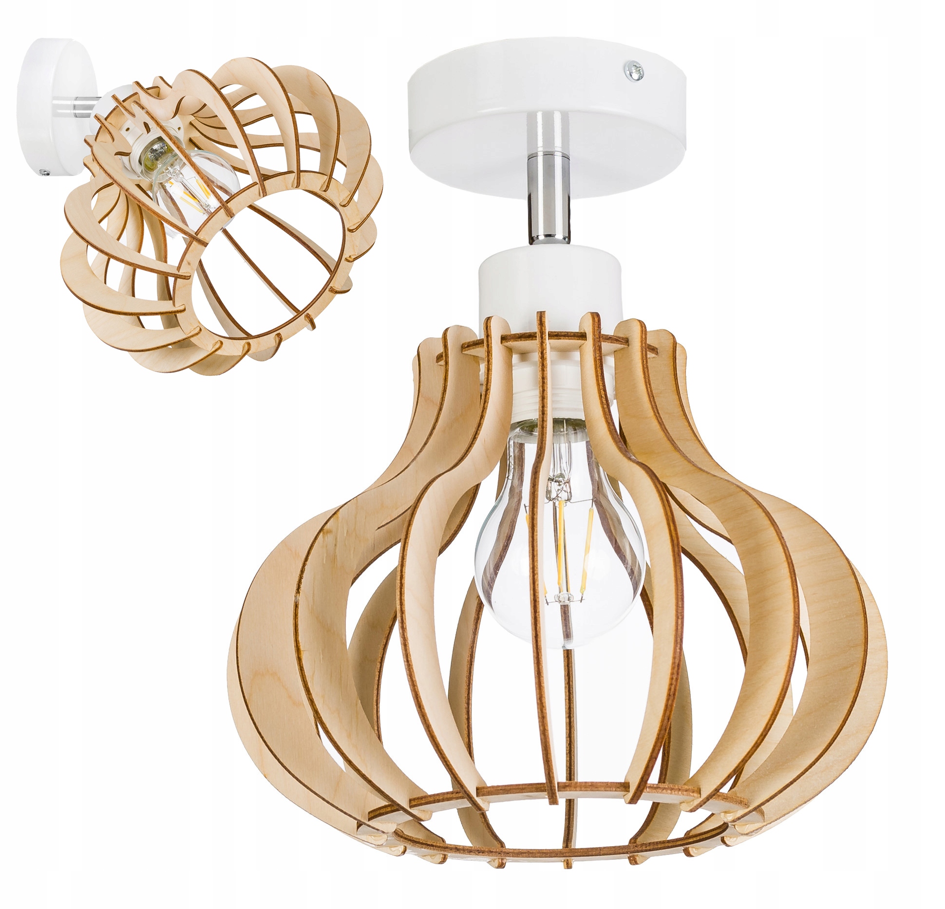 

Lampa kinkiet żyrandol E27 regulowany Loft Drewno