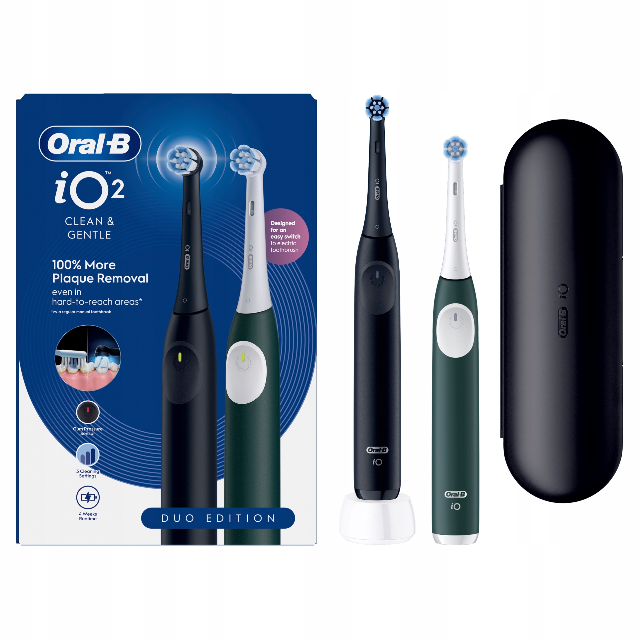 Oral-B iO Series 2 DuoPack szczoteczka elektryczna czarna i zielona