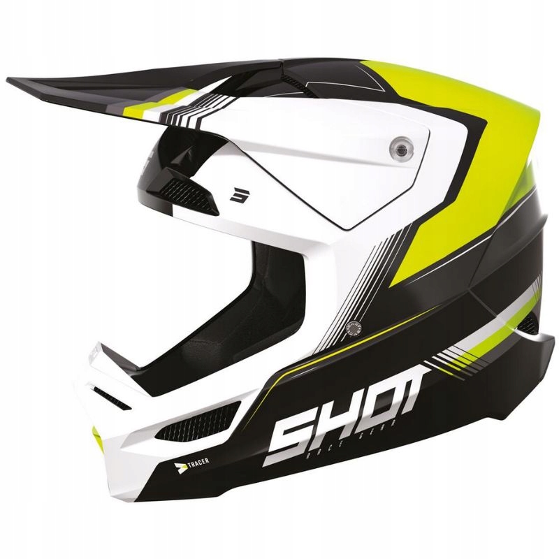 Prilba Cross Štvorkolka Enduro Shot Race Tracer Neon Yellow Glossy M