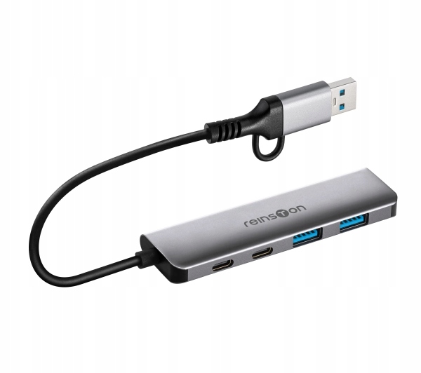 Usb hub Reinston Ehub 07 Šedý 4v1 pasivní 3.1 C