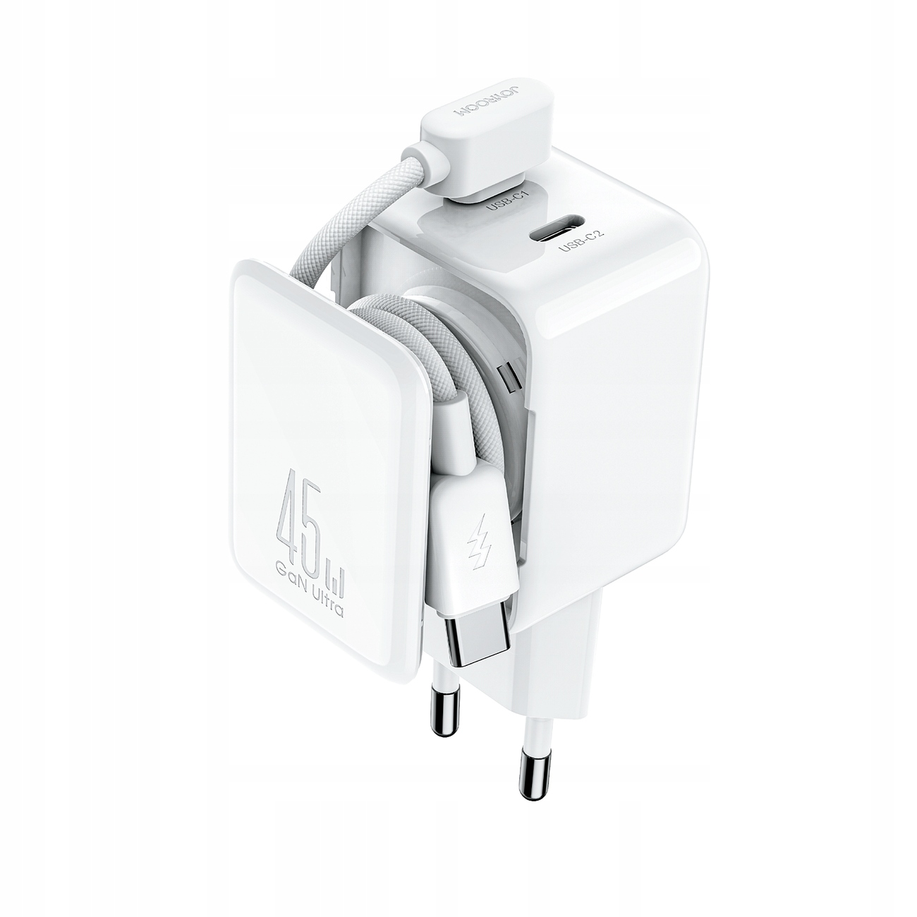 Ładowarka Usb-c Sieciowa 45W GaN Organizer Na Kabel Kabel Usb-c 60W 1.2m